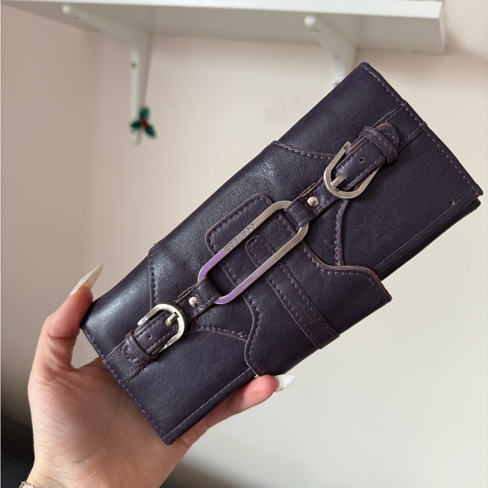 Women’s Designer Leather Long Wallet - Dark Purple
